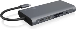 Icy Box dokstacija USB‑C ar HDMI un VGA, gigabita LAN un Power Delivery