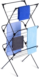 Saliekams metāla veļas žāvētājs, melns, 61 × 58 × 136 cm