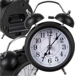 Retro metāla modinātājs ar LED apgaismojumu un klusu darbību