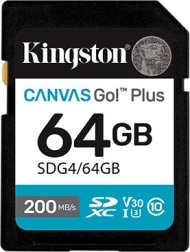 SD karte 64 GB Kingston Canvas Go Plus C10 U3 V30 200/160 MB/s