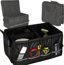 Auto bagāžnieka organizators ar atstarojošiem elementiem