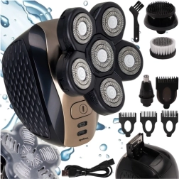 Bezvadu vīriešu rotējošais skuveklis un trimmeris SOULIMA 6-in-1