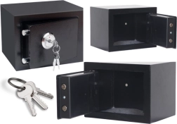 Mājas tērauda seifs ar atslēgu, melns 23 × 17 × 17 cm
