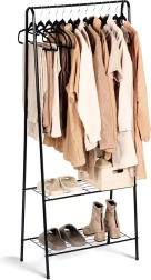 Metāla stāvošais drēbju pakaramais 153 cm – melns