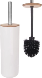 Bambusa WC birste ar turētāju WHITNEY, balta, 37 cm
