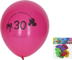 Piepūšami baloni 30 cm ar skaitli 30 – komplekts 5 gab.
