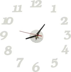 Pašlīmējamais sienas pulkstenis DIY, sudrabs, 12 stundas