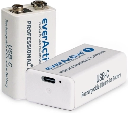 EverActive 9V 550mAh USB‑C akumulators