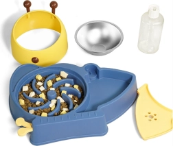 Suņu un kaķu bļoda 2‑vienā ar automātisku ūdens dozatoru – zila