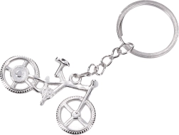 Sudraba atslēgu piekariņš velosipēda formā