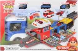 Police car with fold-out garage and lights