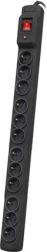 Pagarinātāja rozete Multi M12, 12 ligzdas, 5 m, melna