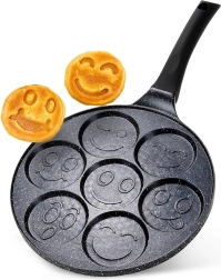 Granite egg pan with 7 holes BLACK LINE 26 cm
