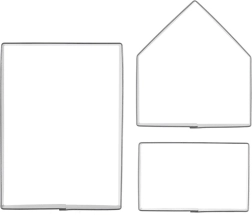 Nerūsējošā tērauda formiņu komplekts piparkūku namiņam, 3 gab.