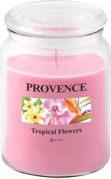 Aromātiskā svece stiklā PROVENCE tropiskie ziedi 95 stundas