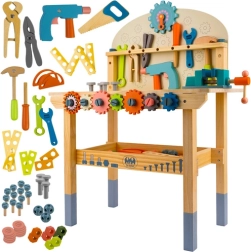 Children’s wooden workbench with tools 3-in-1 Kruzzel