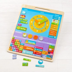 Angļu magnētiskais kalendārs ar pulksteni BIGJIGS TOYS