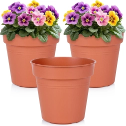 Plastmasas dārza puķu pods, apaļš 17 cm, komplekts 3 gab.
