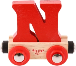 Bigjigs Rail vagoniņš ar burtu N koka dzelzceļa trasei