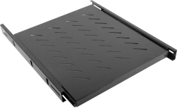 Izbīdāms plaukts 1U 19" skapim (rakam) 800 mm, melns