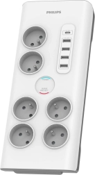 Pārsprieguma aizsardzība ar 6 FR kontaktligzdām, USB 35 W, kabelis 2 m