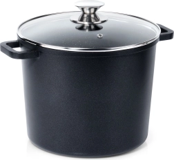 Augsts granīta katls ar stikla vāku GRANDE 7,6 l