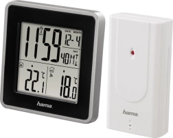 Digital weather station Hama EWS Intro with wireless sensor and radio-controlled clock