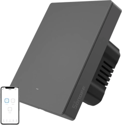Viedais Wi‑Fi sienas slēdzis Sonoff M5, 1 kanāls, rāmim, grafīta krāsā