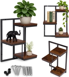 Piekaramā sienas plaukts ziediem ar 3 līmeņiem loft MODERNHOME