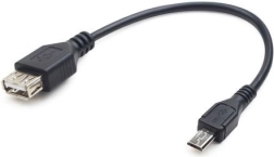 USB 2.0 OTG kabelis USB AF uz Micro USB BM 15 cm