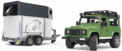 BRUDER LAND ROVER DEFENDER ar piekabi zirgam