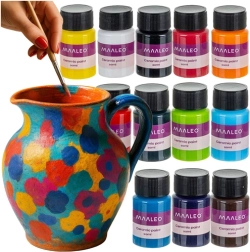 Maaleo krāsu komplekts stiklam un keramikai 12 krāsas (12×20 ml)