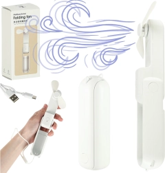 Pārnēsājams salokāms mini ventilators USB 2v1, balts