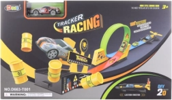 Izšaujamā sacīkšu trase ar metāla mašīnīti