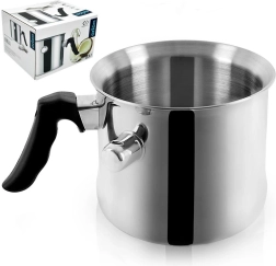 Nerūsējošā tērauda piena katls 2,5 l ar ūdens apvalku
