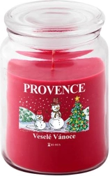 Aromātiskā svece stikla traukā PROVENCE Ziemassvētku sniegavīrs 95 h