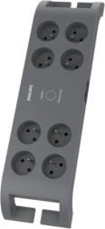 PHILIPS pārsprieguma aizsargāta pagarinātāja rozete, 8 ligzdas, 2 m