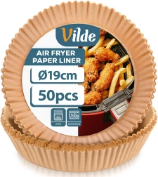 Papīra ieliktņi karstā gaisa fritierim, apaļi 19 cm, 50 gab. VILDE