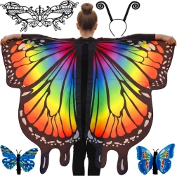 Bērnu tauriņa kostīms ar lieliem spārniem KRUZZEL, masku un matu stīpu