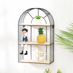 Dekoratīva melna sienas plaukts 45 cm