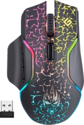 Bezvadu spēļu pele Defender Oneshot ar RGB apgaismojumu 3200 DPI