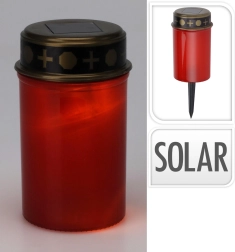Kapu LED svece ar saules uzlādi, ar dārza mietiņu, 12 cm