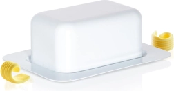 Steel Butter Dish in White