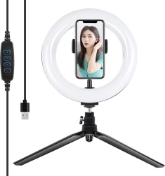 Puluz 20 cm Ring LED Light with Tripod and Phone Holder