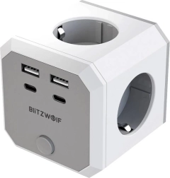BlitzWolf 8-in-1 barošanas kubs ar USB un AC izejām