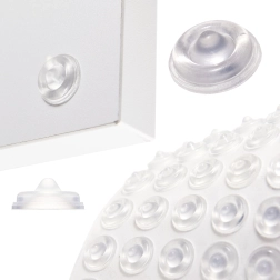 Pašlīmējoši silikona amortizatori 13 mm – caurspīdīgi, 50 gab.