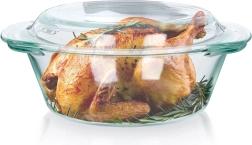 Stikla karstumizturīga bļoda ar vāku 1,4 l + 430 ml