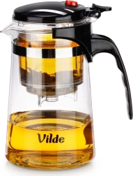 Stikla tējkanna ar izlaižamu French press uzlējēju 680 ml Vilde