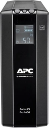 APC Back‑UPS Pro 1600 VA UPS with AVR and LCD, 8× C13