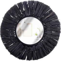 Melns apaļš sienas spogulis Home Styling Collection 32 cm